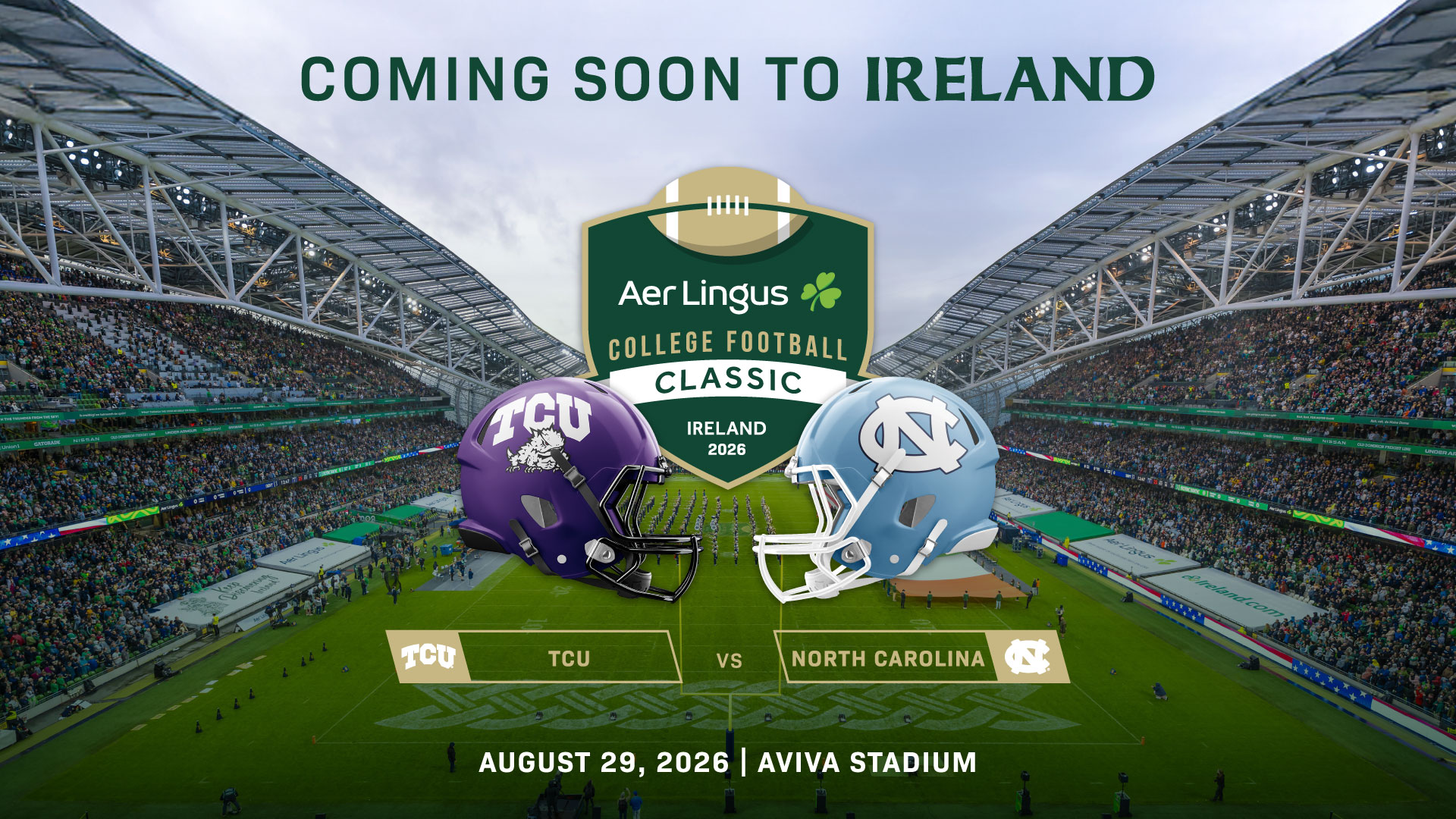 Eight-time Super Bowl Champion Bill Belichick to Touchdown in Dublin with University of North Carolina for 2026 Aer Lingus College Football Classic